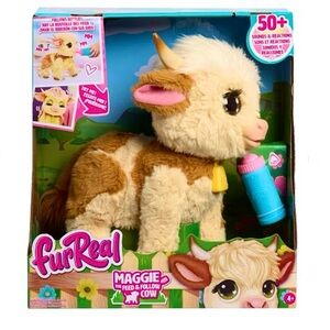 FurReal Maggie The Feed & Follow Cow Interactive Highland Cow Plush 50+ Sounds
